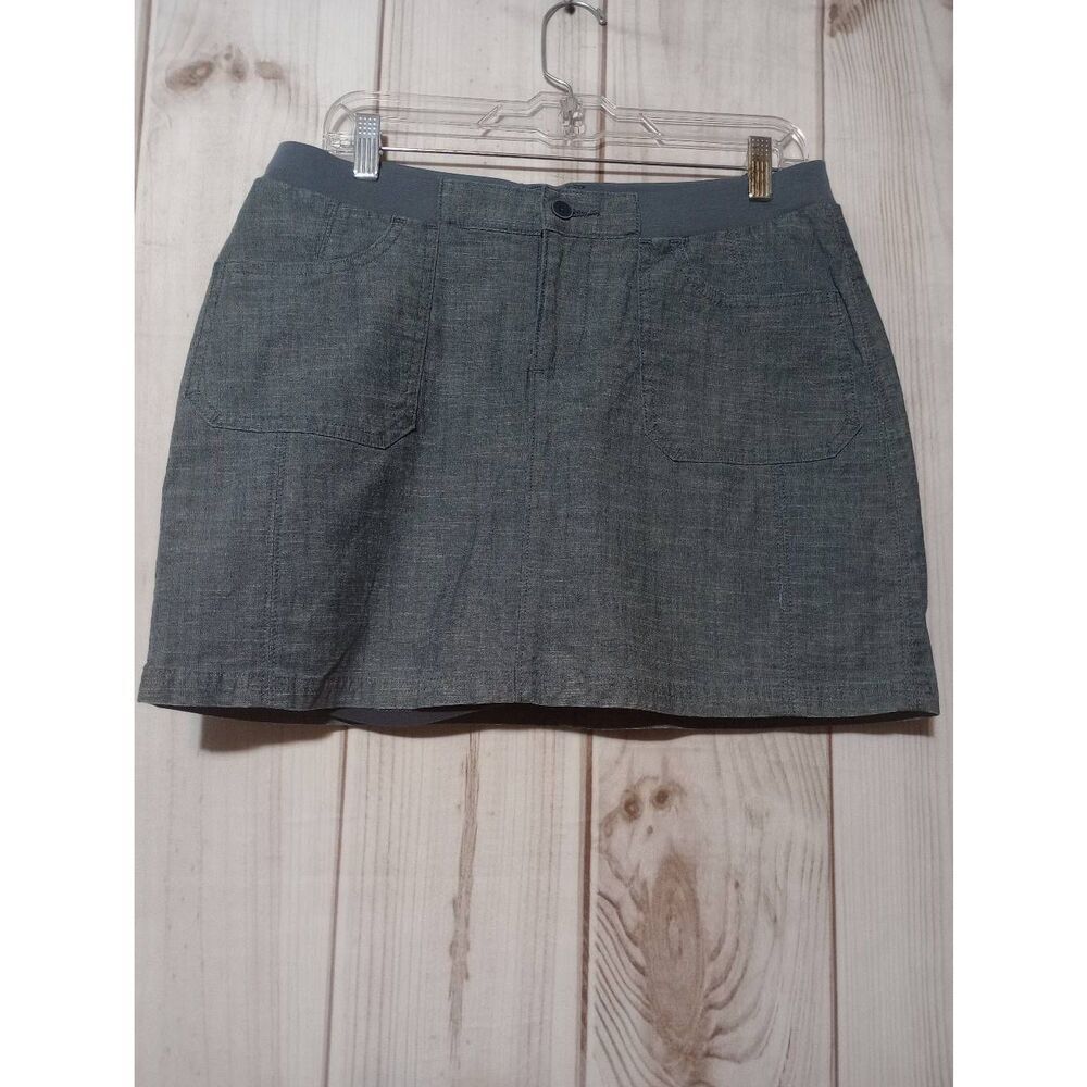Lee Platinum Label Relaxed Fit Luna Skort Chambray Blue‎ Grey Women 6M New